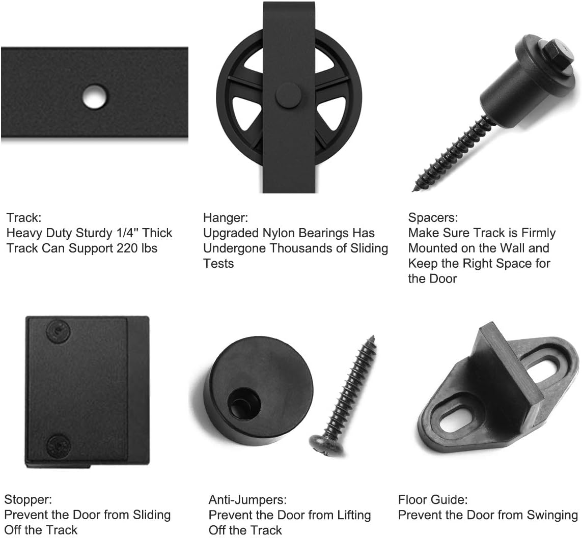 Double Barn Door Hardware Kit, Big Wheel Shape Hanger