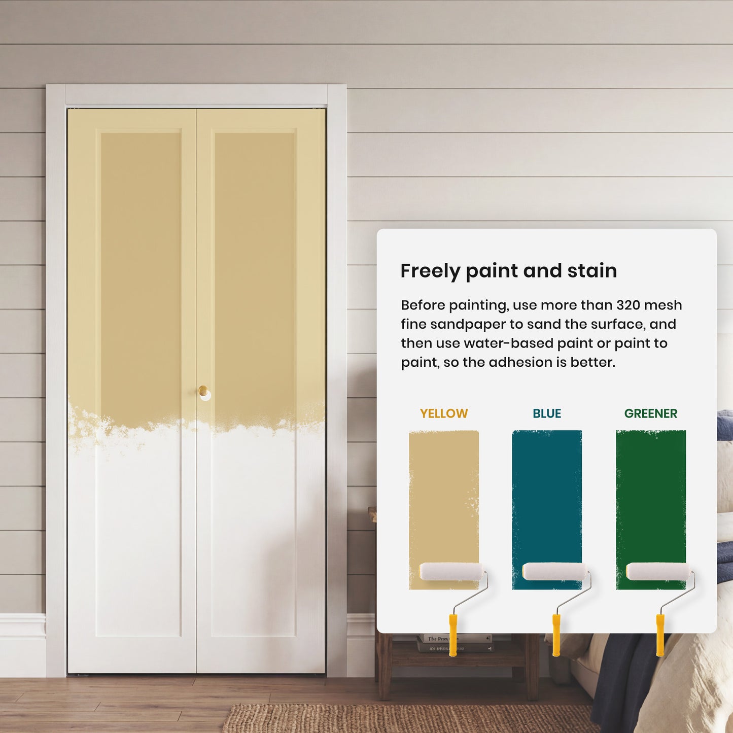 SMARTSTANDARD Bifold Closet Door, 1-Panel Pre-Assembled Interior Folding Door with Complete Hardware Kit, Paintable Door for Bedroom Closets, Pantry, Laundry, White Primed