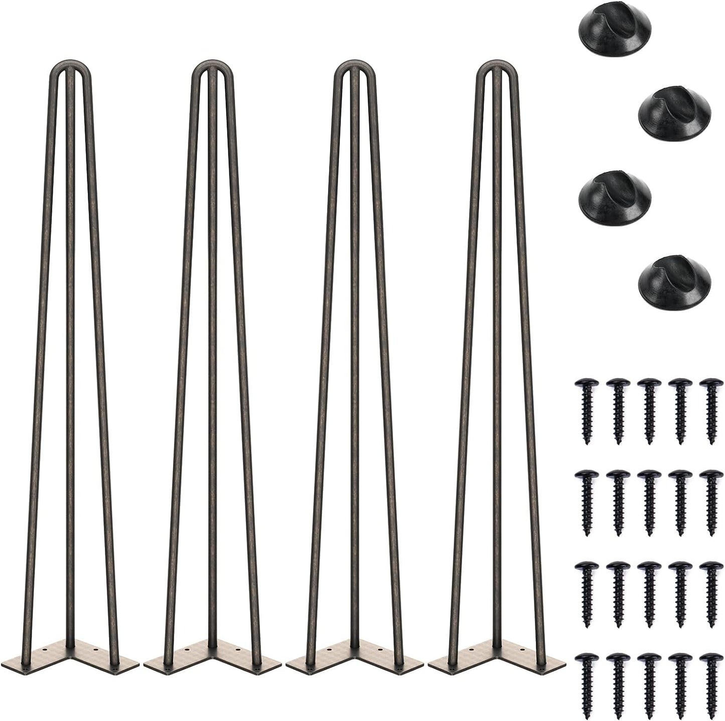Hairpin Furniture Legs, 3 Rods, 4PCS