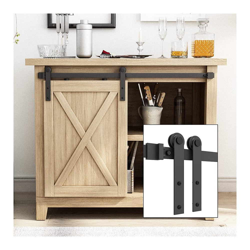 Cabinet Sliding Barn Door Hardware Kit, I Shape Hanger