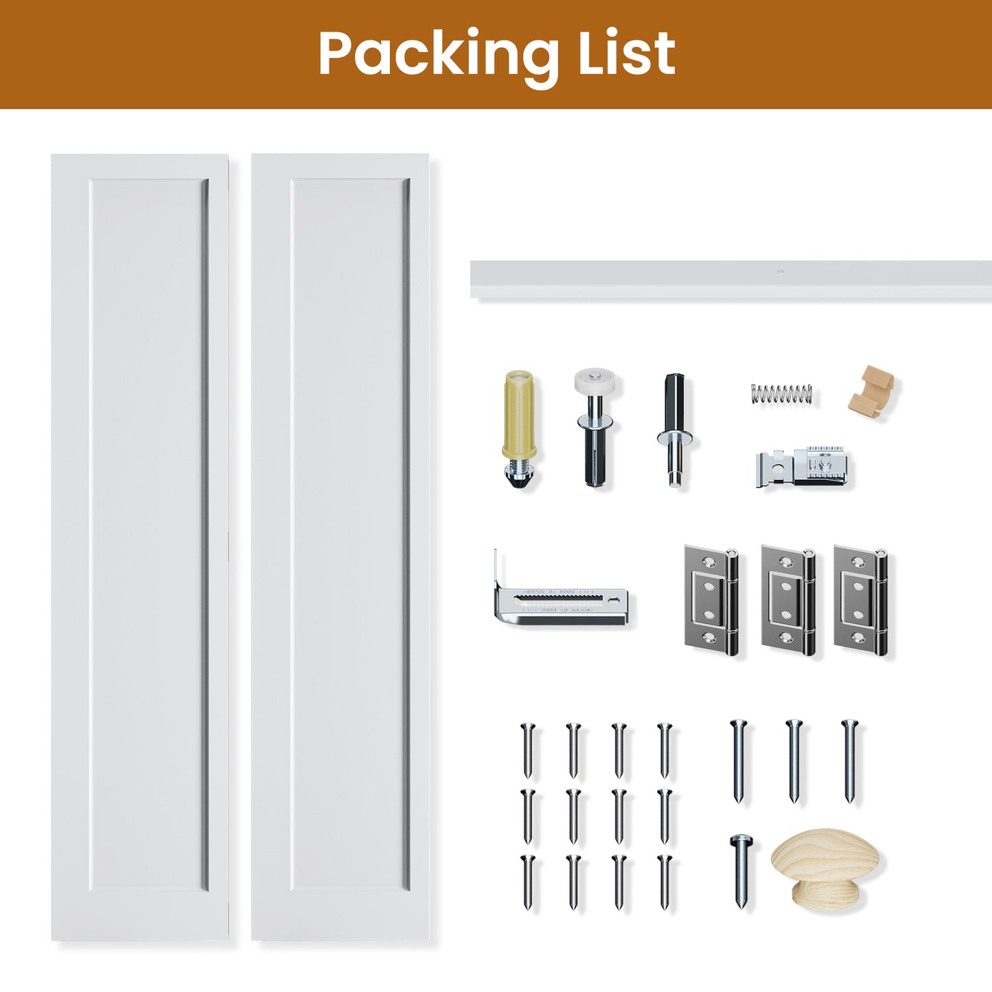SMARTSTANDARD Bifold Closet Door for 28" x 80" Opening,1-Panel Bi-fold Door | Pre-Assembled Interior Folding Door with Complete Hardware Kit, Paintable Door for Bedroom Closets, Pantry, Laundry