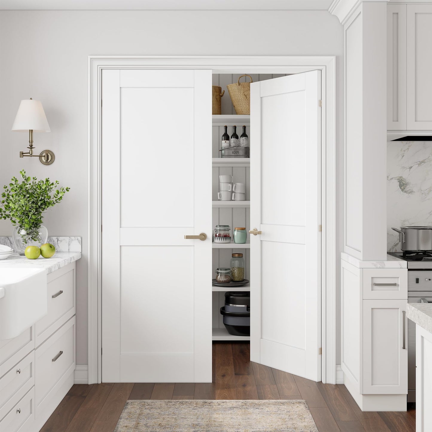 SMARTSTANDARD 56" x 80" Interior Doors, Solid Core Slab Door, Pre-Assembled