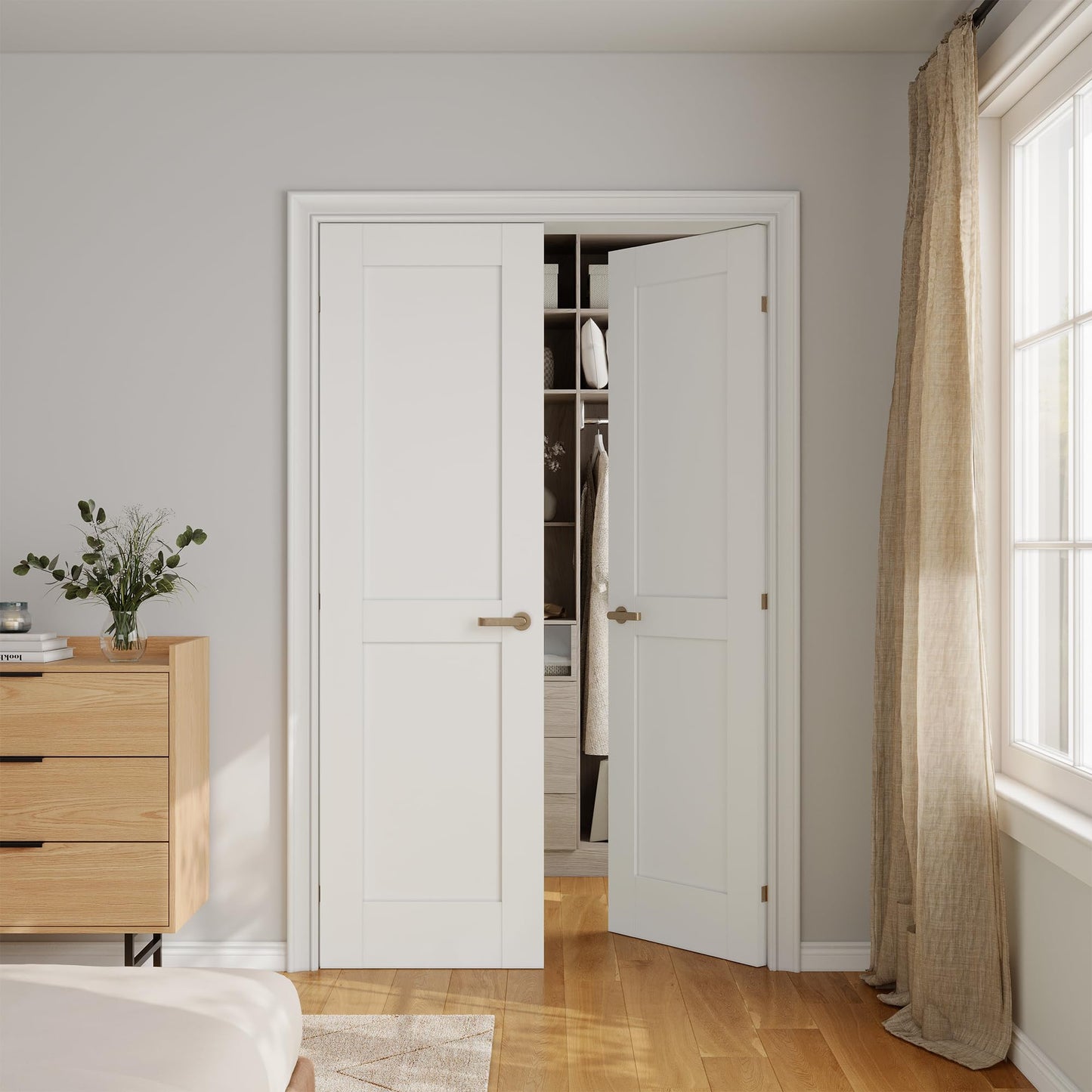 SMARTSTANDARD 56" x 80" Interior Doors, Solid Core Slab Door, Pre-Assembled