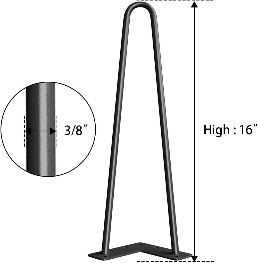 Hairpin Furniture Legs, 2 Rods, 4PCS