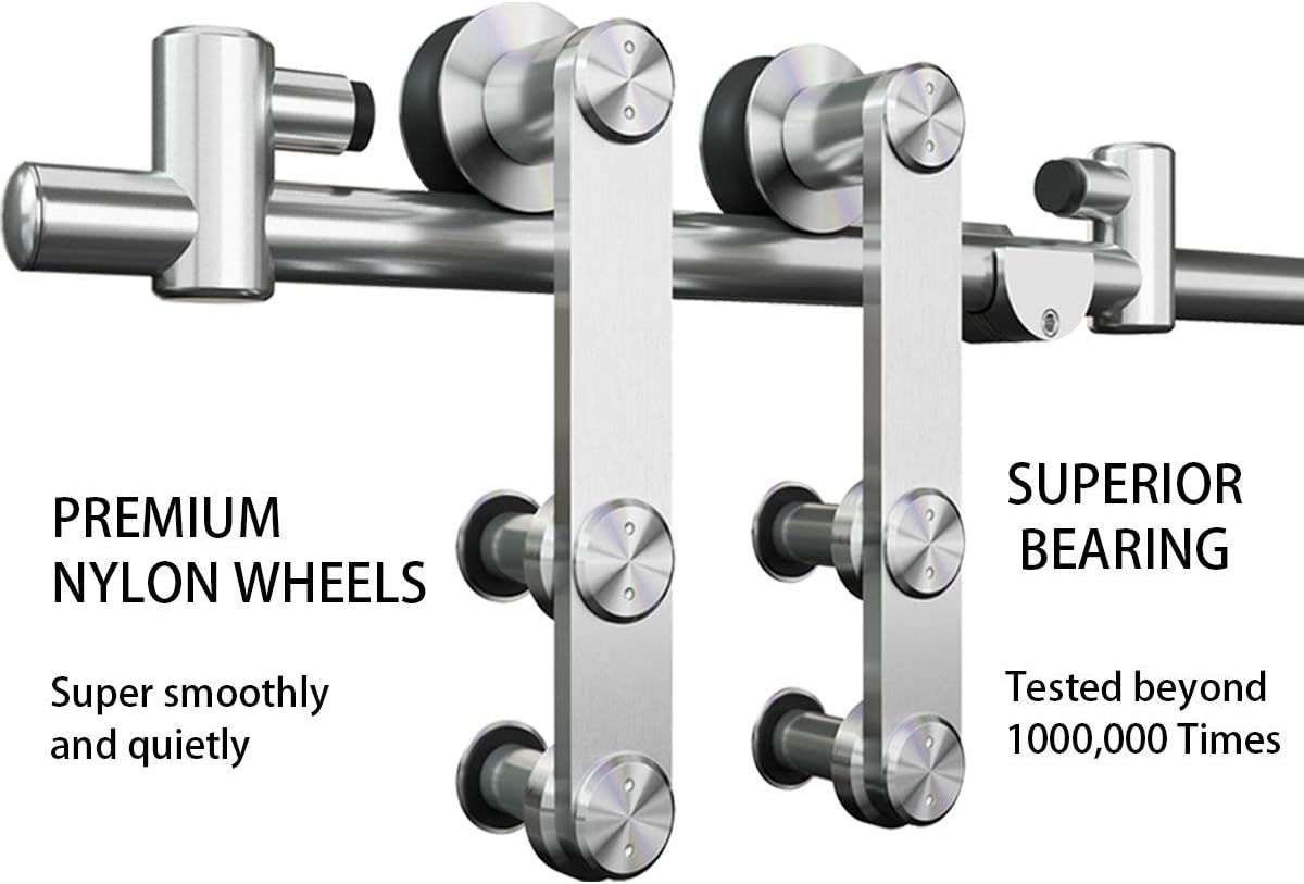 Sliding Barn Door Hardware Kit, Stainless Steel