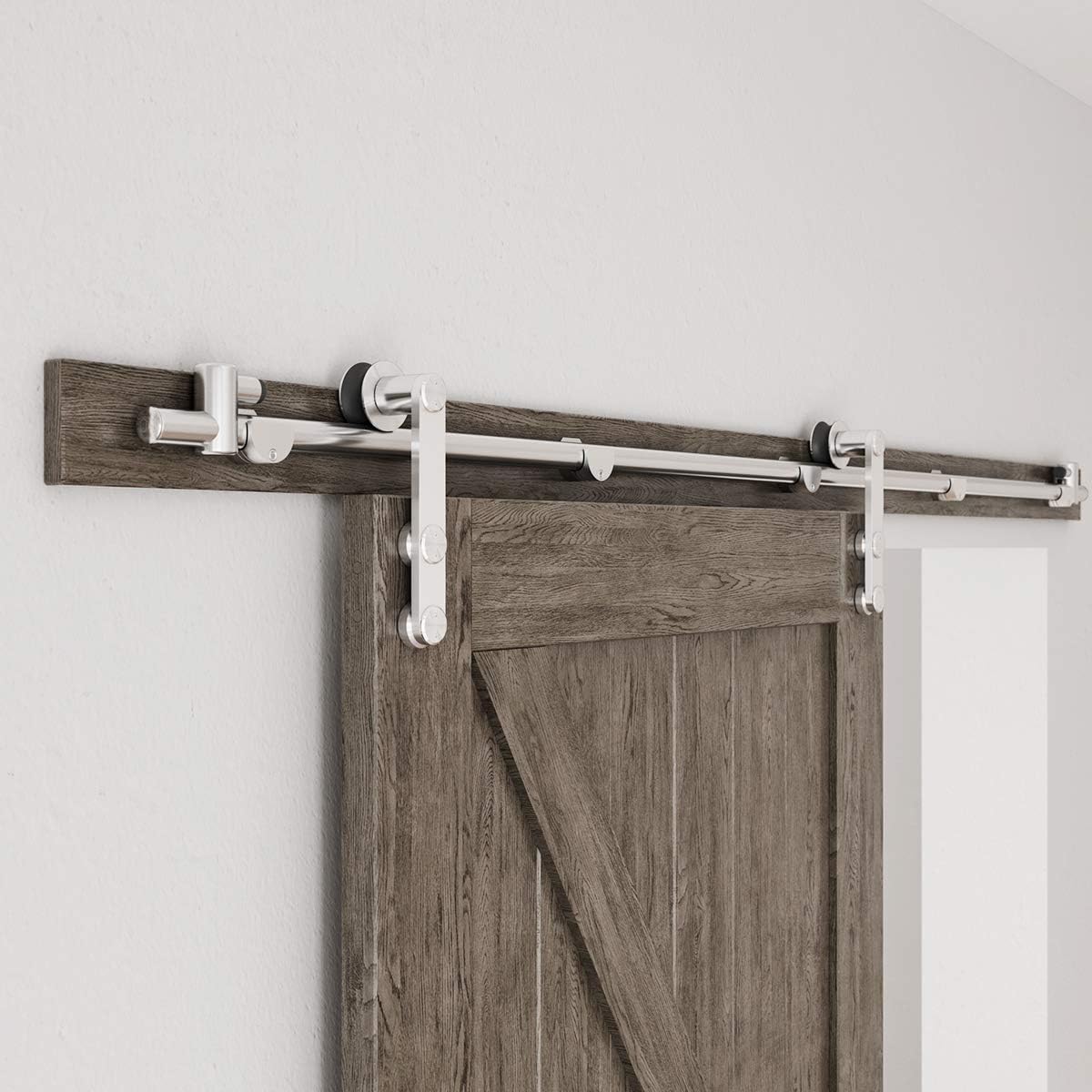 Sliding Barn Door Hardware Kit, Stainless Steel