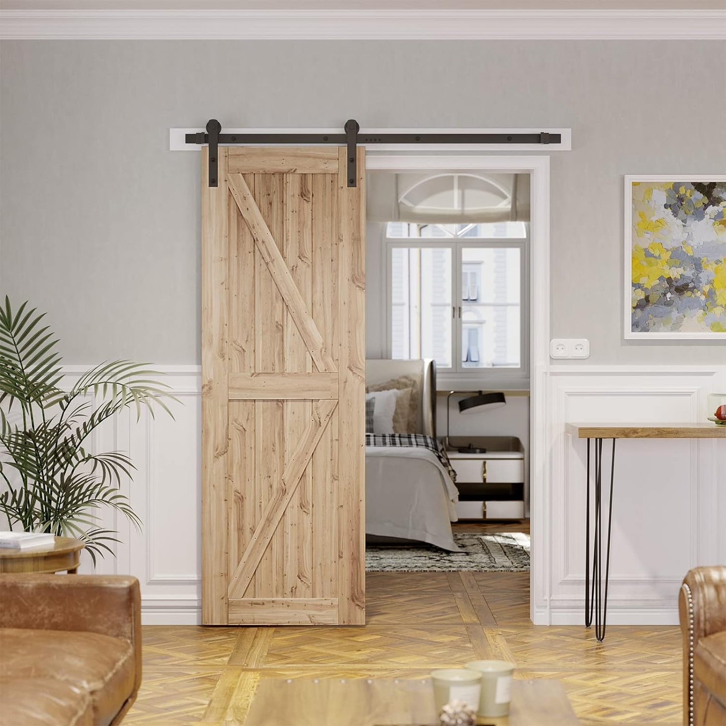 Sliding Barn Door Hardware Kit, I Shape Hanger