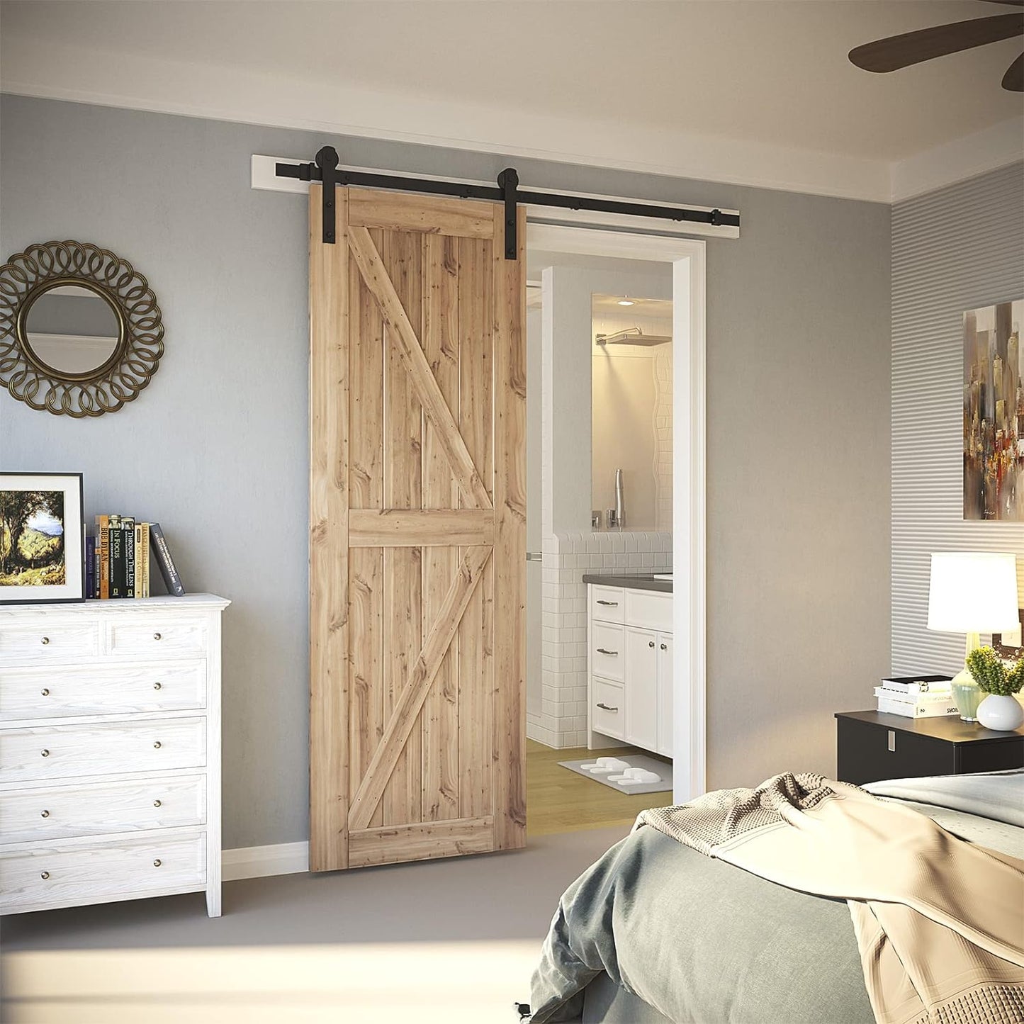 Sliding Barn Door Hardware Kit, I Shape Hanger