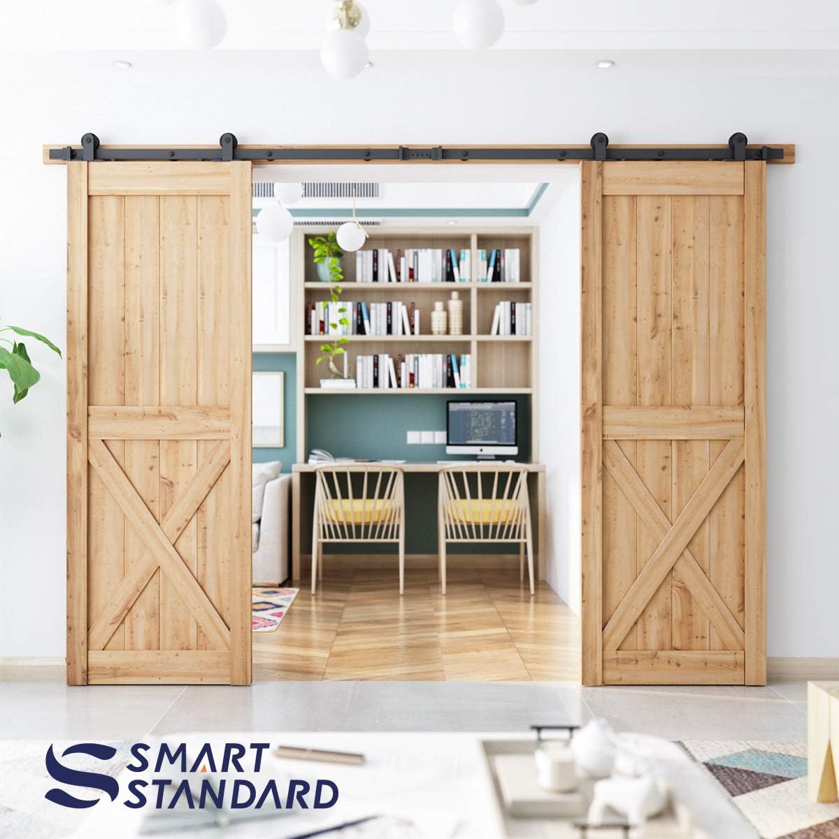 Double Barn Door Hardware Kit, T Shape Hanger