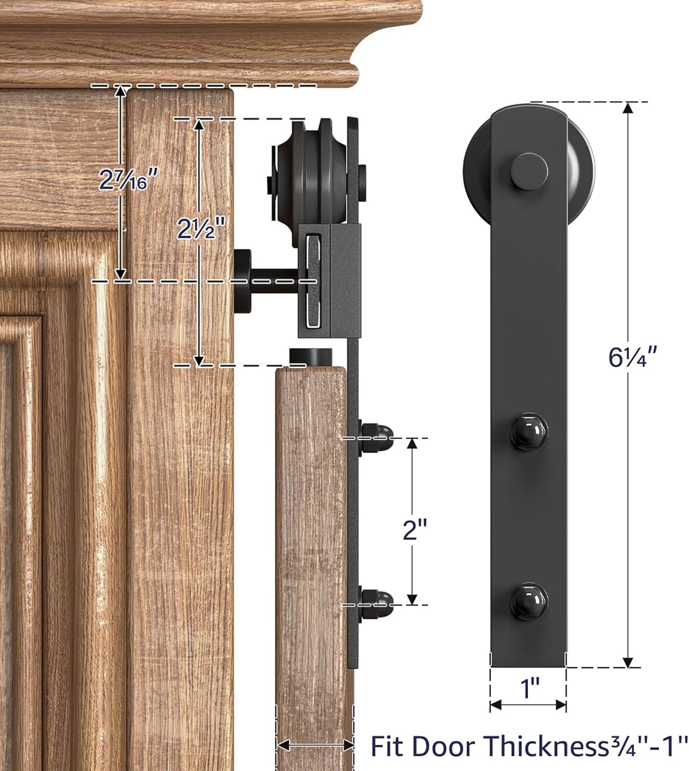 Cabinet Sliding Barn Door Hardware Kit, I Shape Hanger
